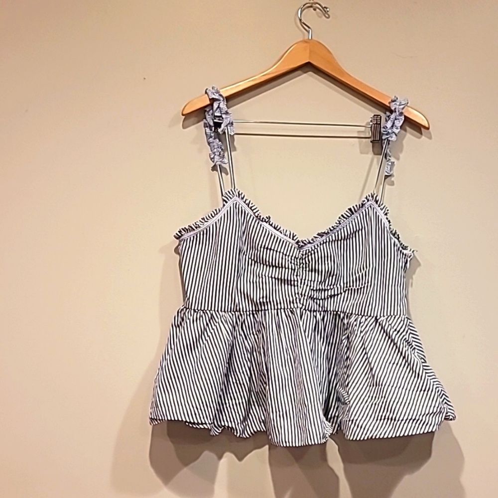 Zara peplum stripped tank